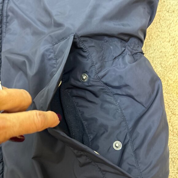 J. Crew Hooded Winter Coat Men's L Navy Blue Removeable Faux Fur Trim - Picture 14 of 14